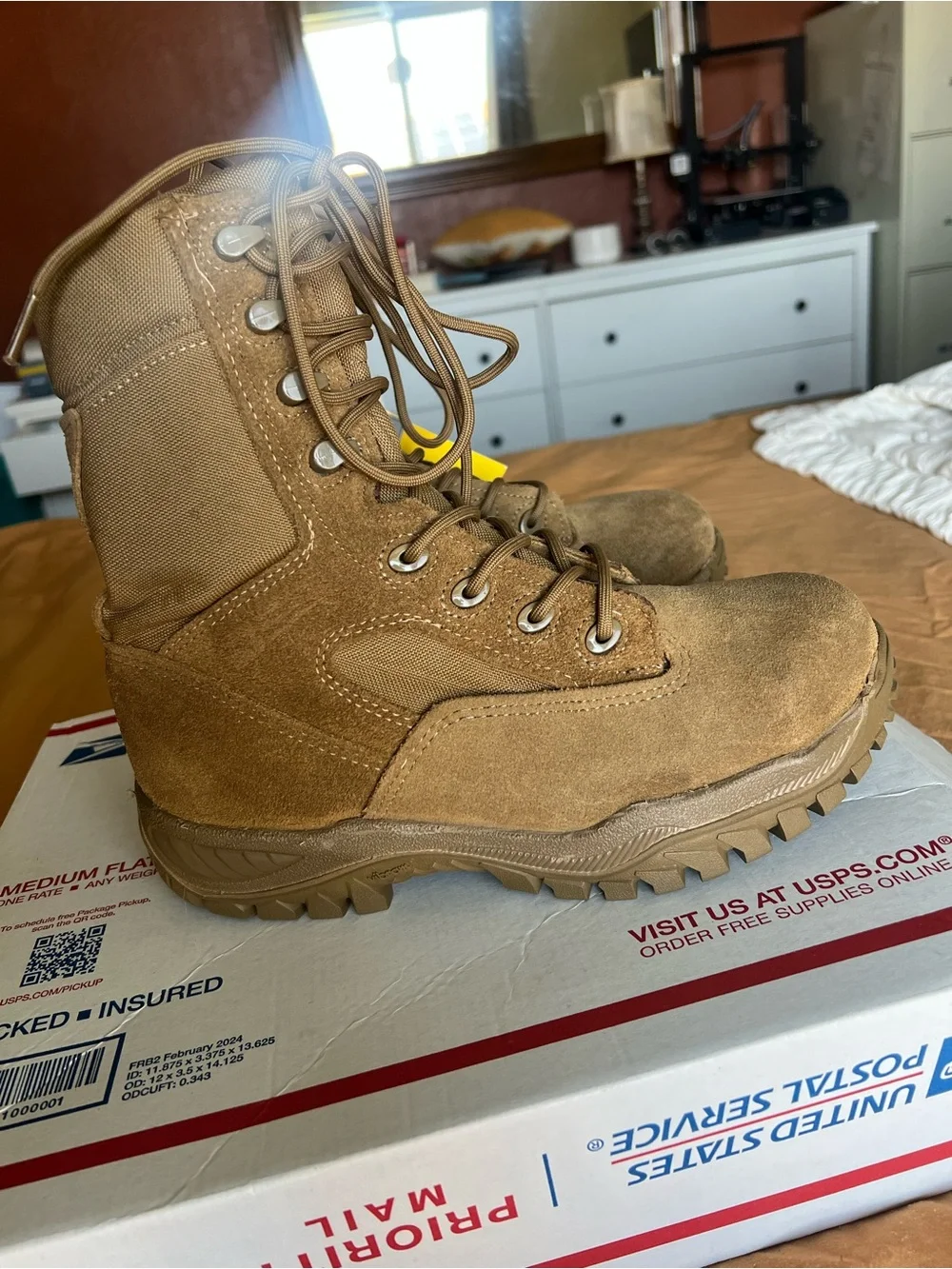 Belleville C312ST Boots Mens Size 6.5R Coyote Steel Toe Hot Weather Combat NWT